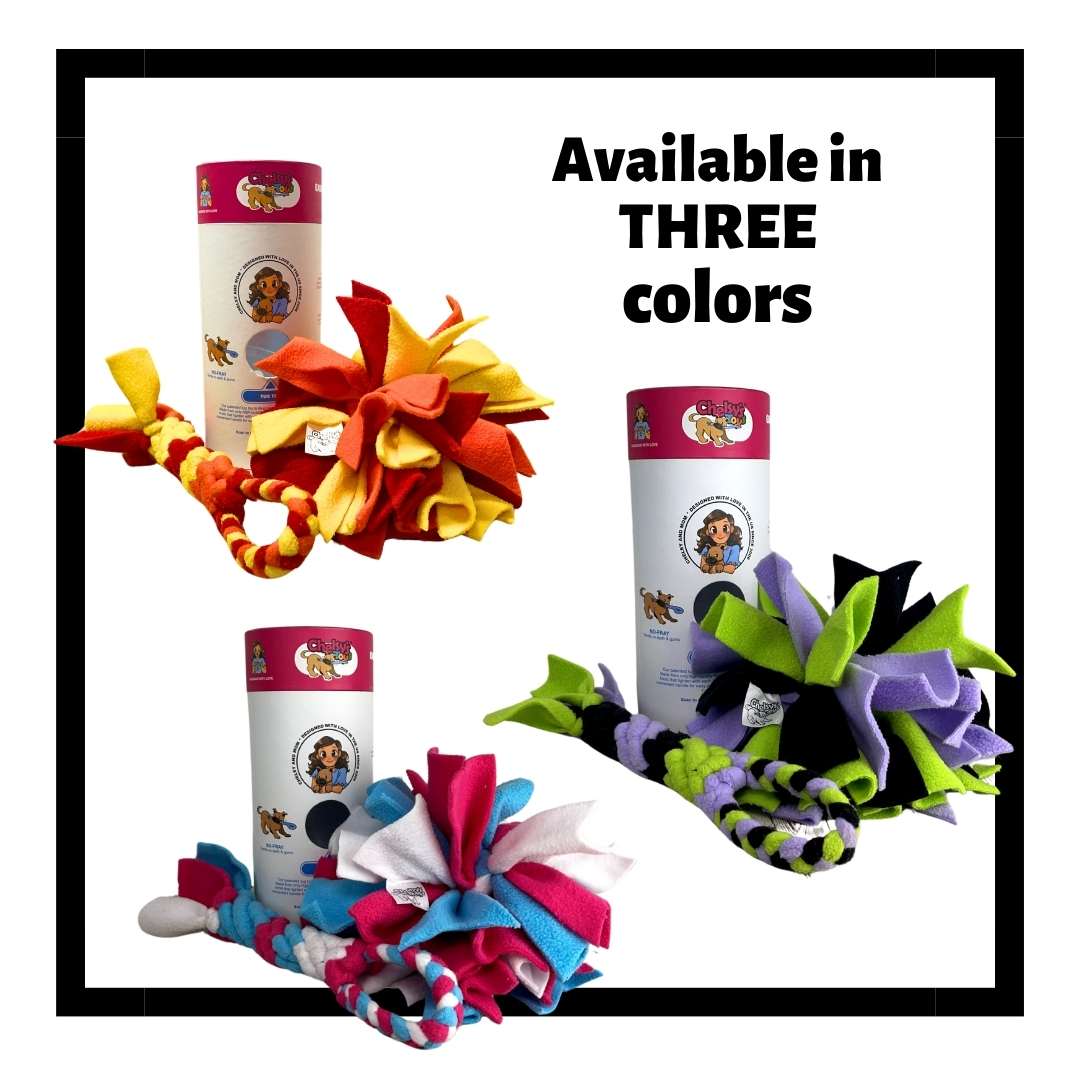 3-in-1 Enrichment Tube for Dogs: Tug Toy, Treat Puzzle and Snuffle Ball