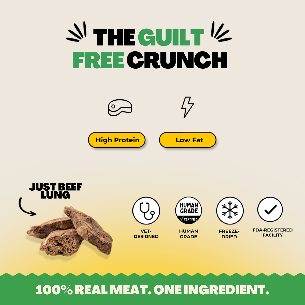 Freeze-Dried Beef Lung Treats for Cats