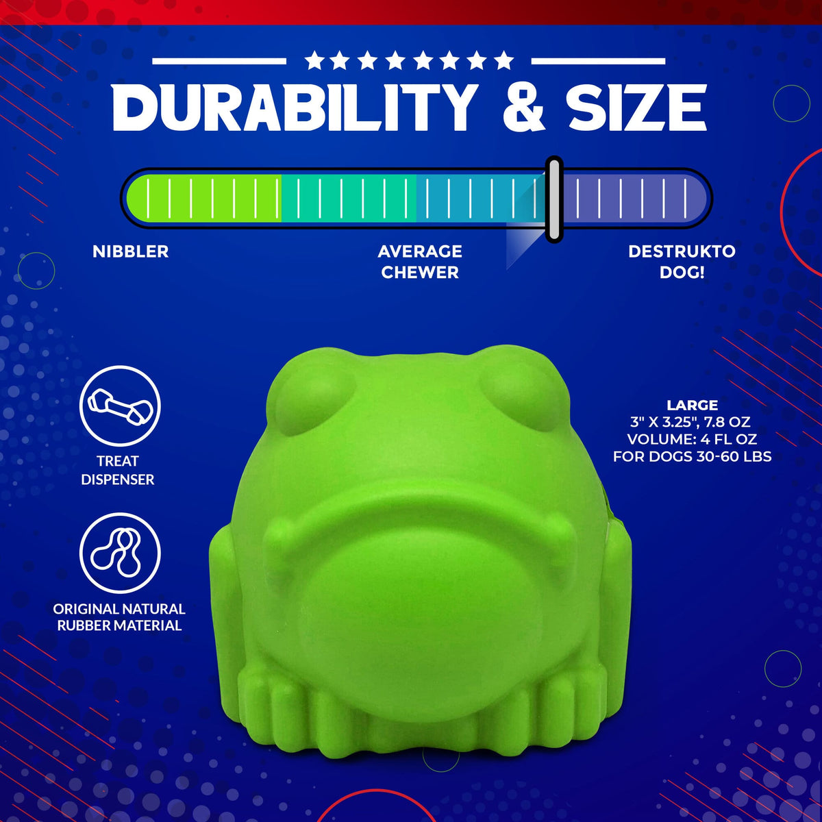Bull Frog Treat Dispenser Chew Toy
