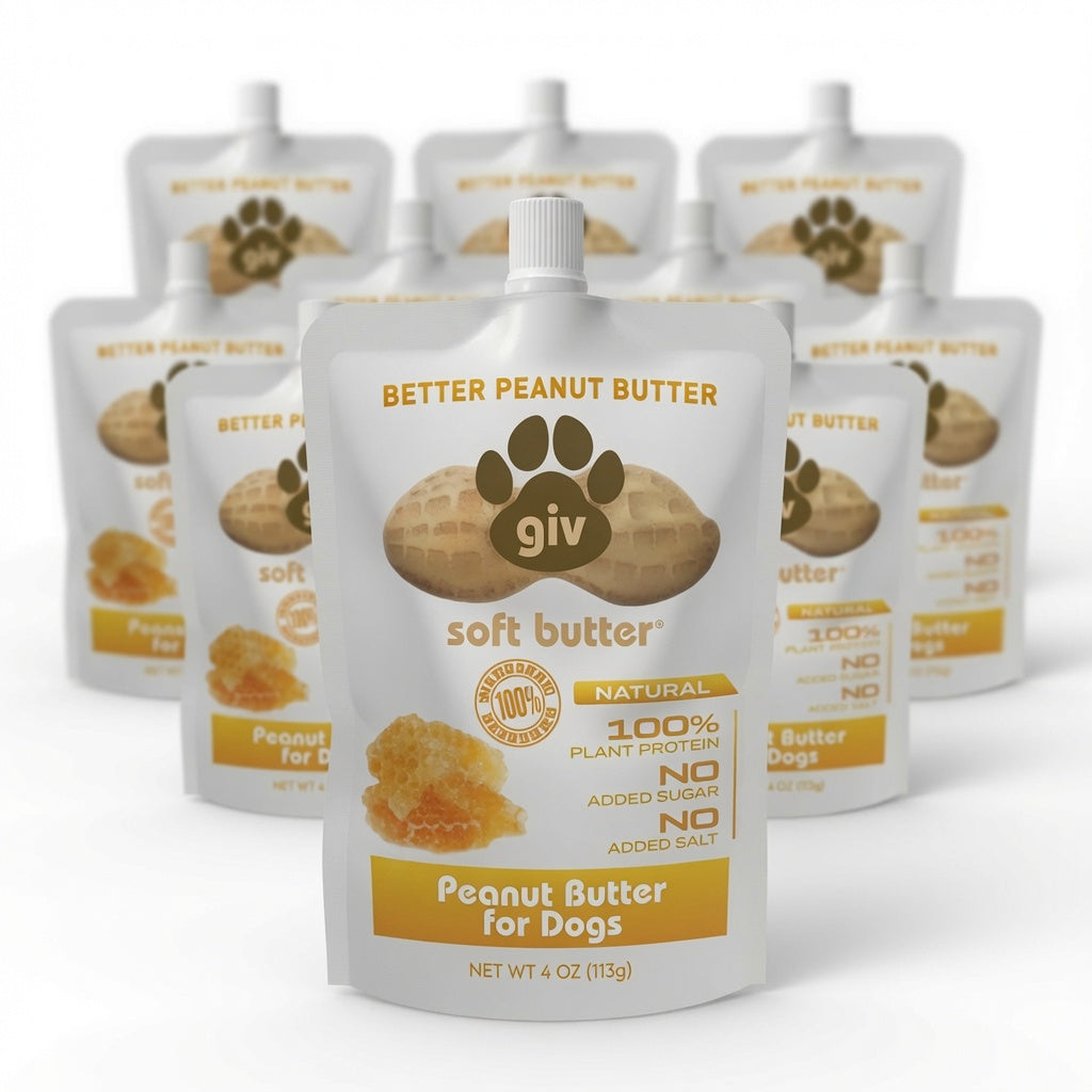 Dog Peanut Butter Squeeze Pouches, 10 Pack