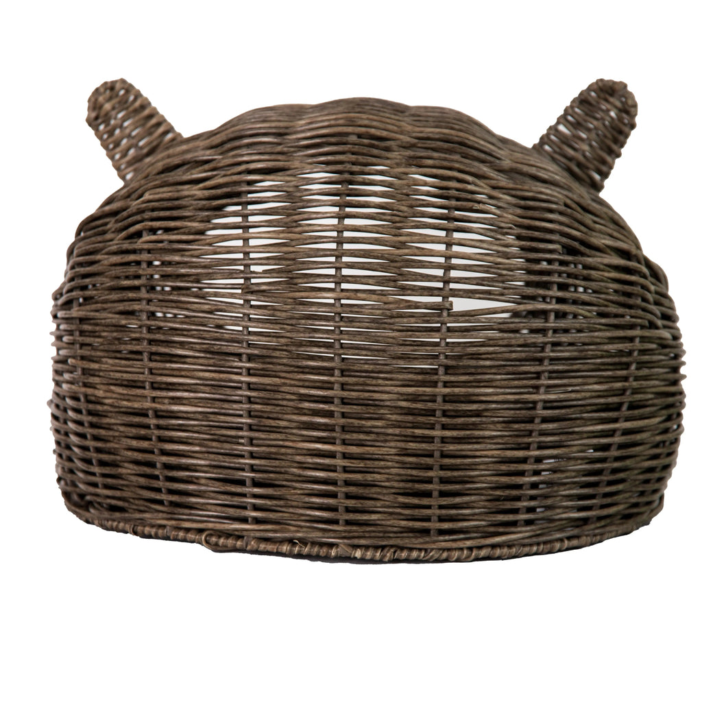 Wicker Cat Ears House with Cushion