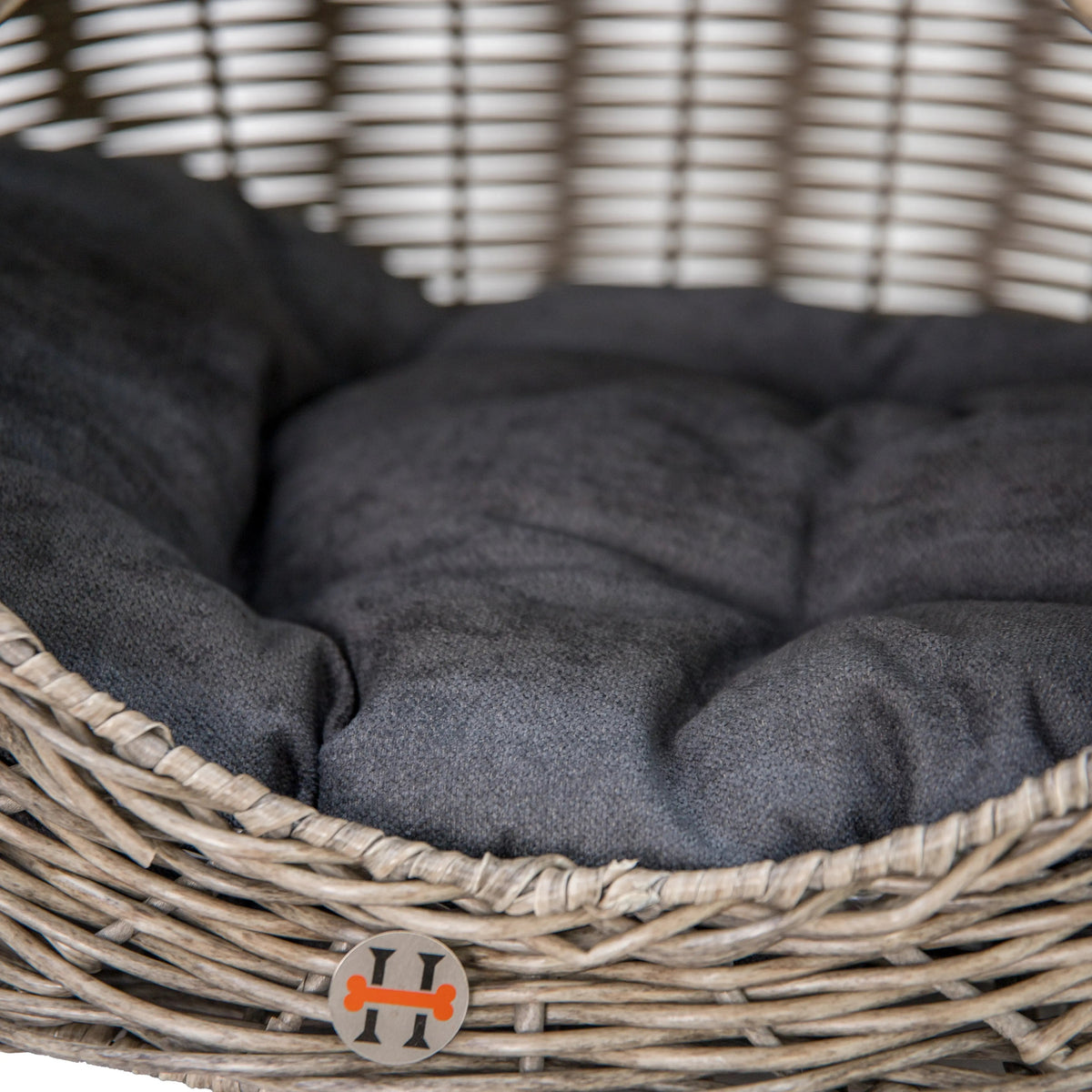 Wicker Cat Ears House with Cushion