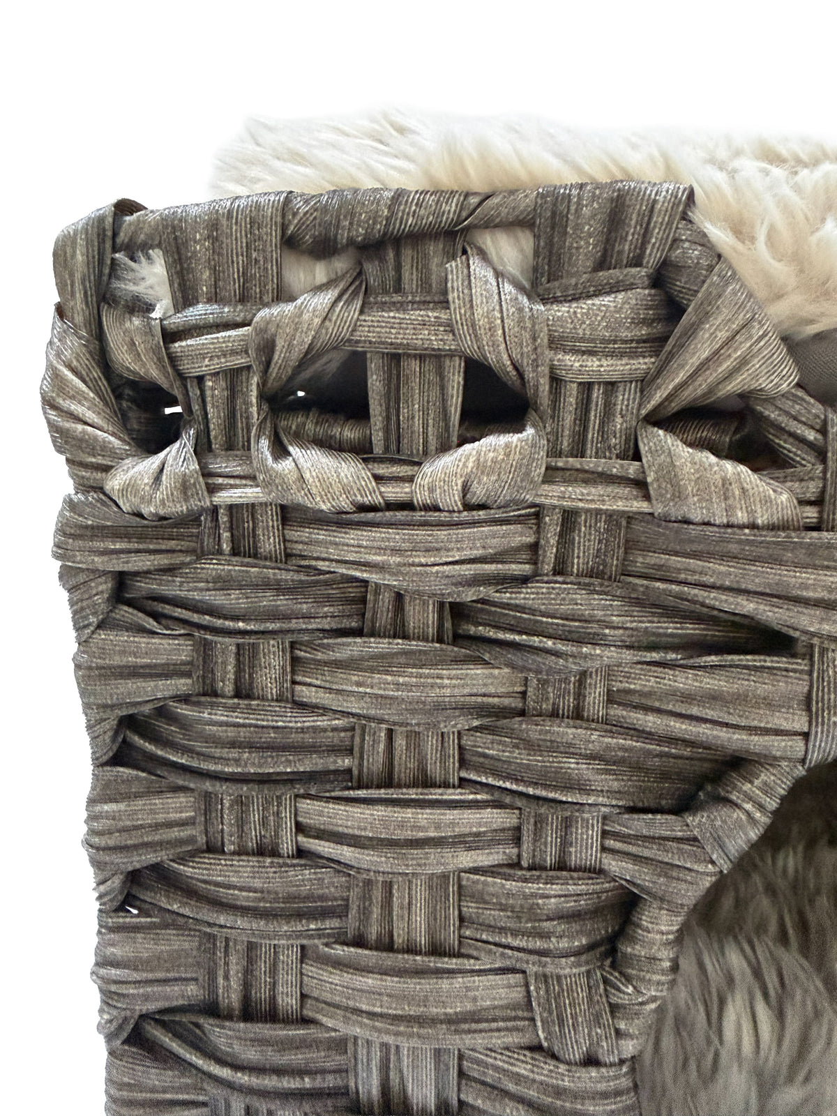 Wicker Cat House with Two Cushions, Gray