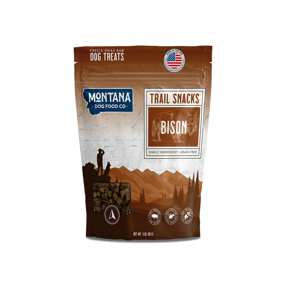 Freeze-Dried Bison Liver Dog Treats, 3 oz