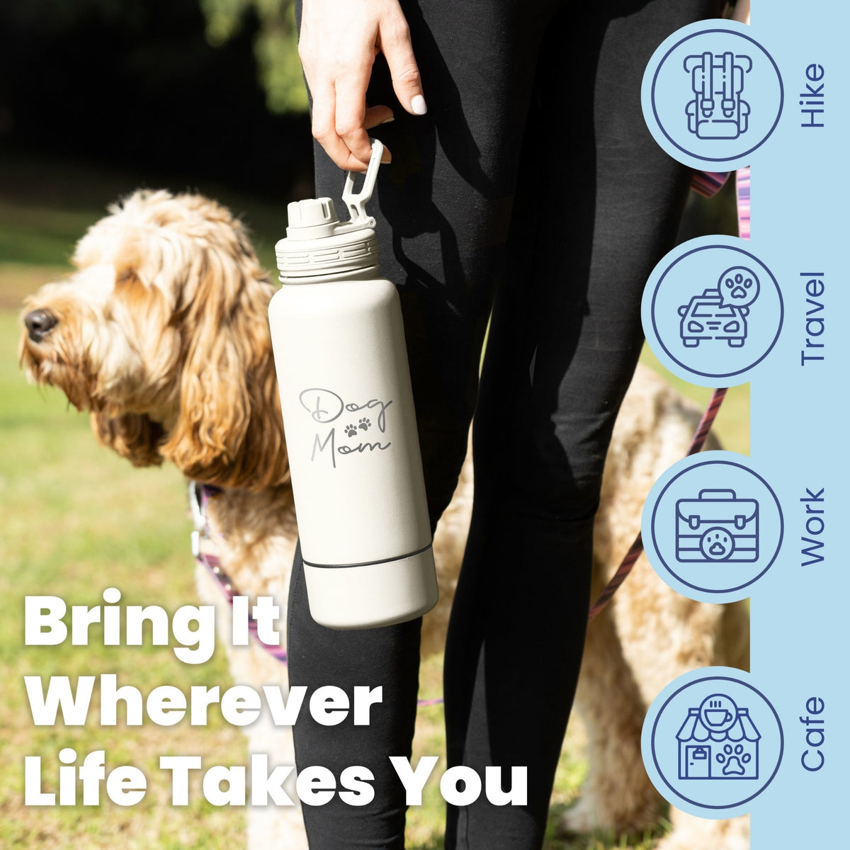 Dog + Human Water Bottle with Detachable Bowl