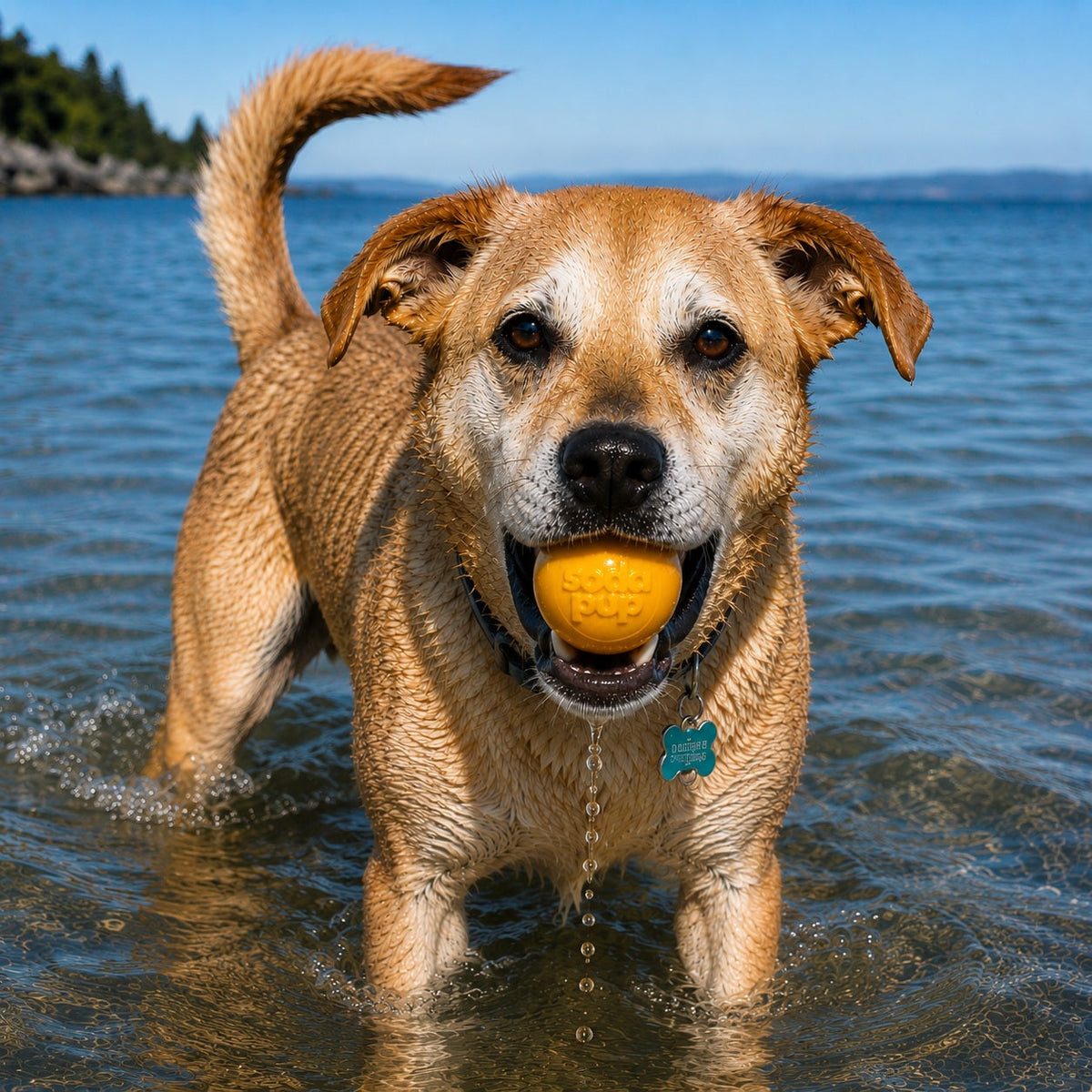 Floating Squeak Ball Dog Toy