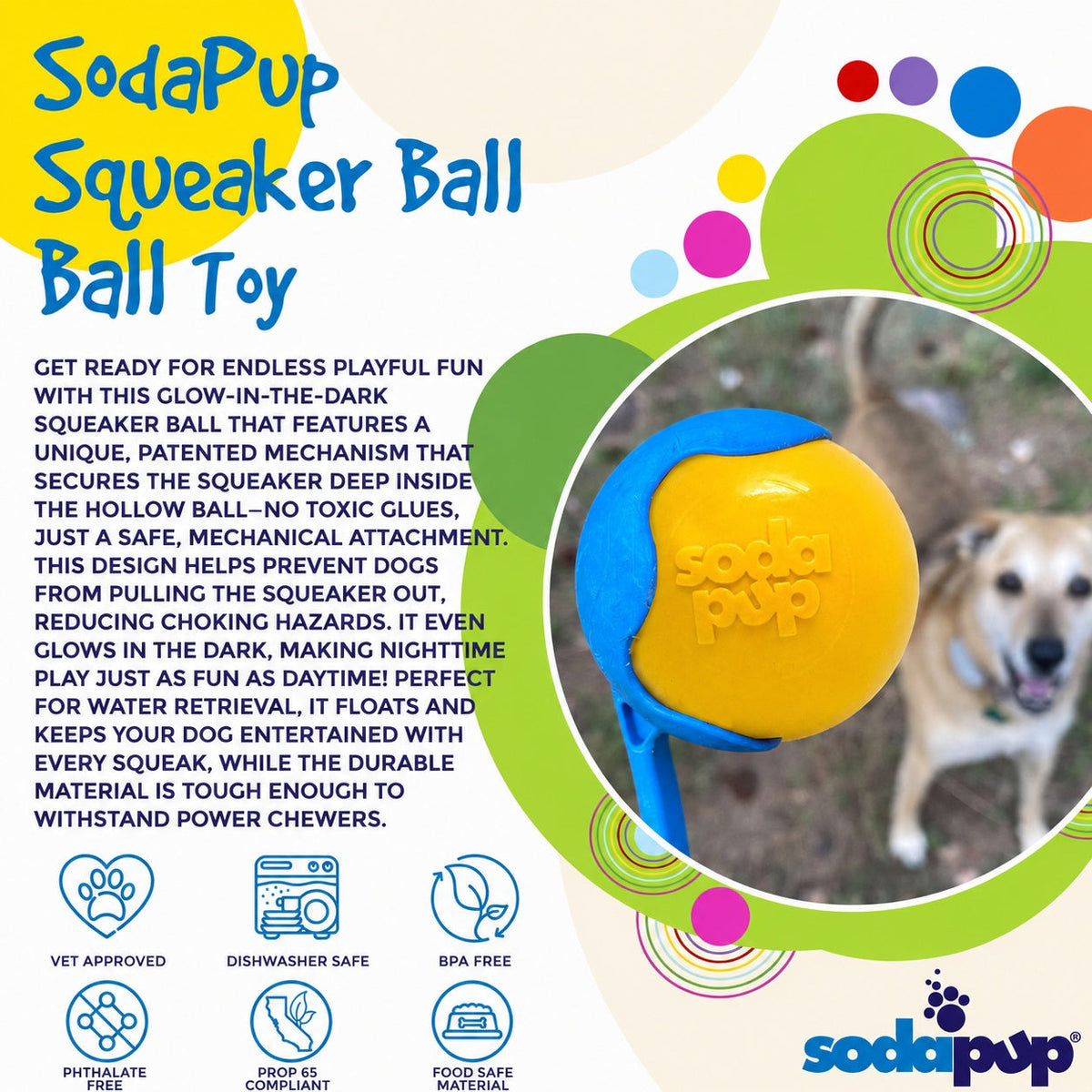 Floating Squeak Ball Dog Toy