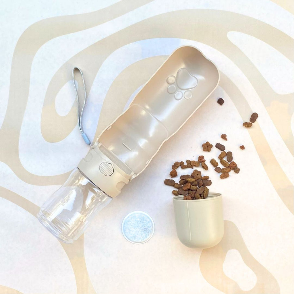 Travel Dog Water Bottle with Treat Holder
