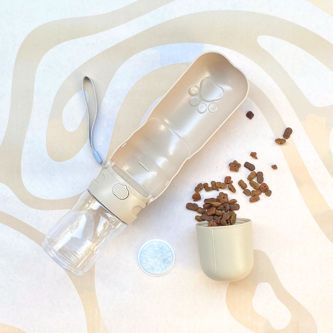 Travel Dog Water Bottle with Treat Holder
