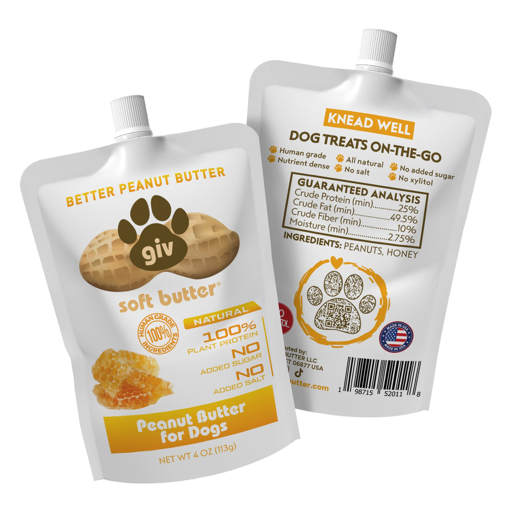 Dog Peanut Butter Squeeze Pouches, 10 Pack