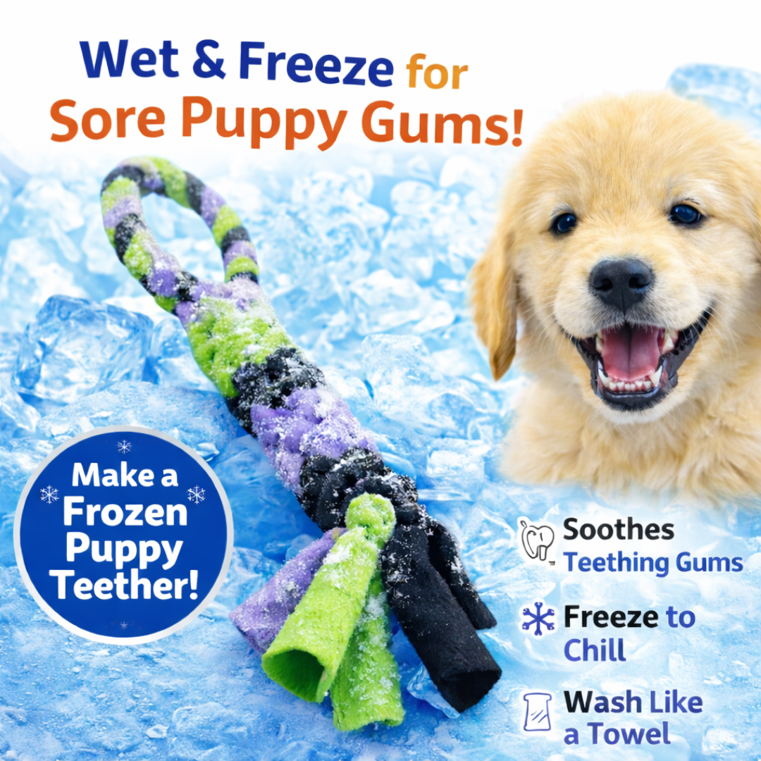 3-in-1 Enrichment Tube for Dogs: Tug Toy, Treat Puzzle and Snuffle Ball